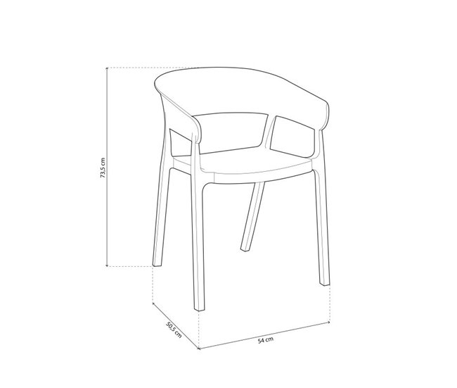 Pack 4 sillas de exterior Diza Antracita