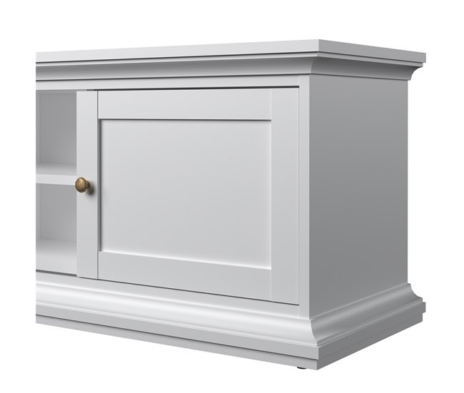 Mueble TV 2 puertas laminado blanco PARIS Blanco