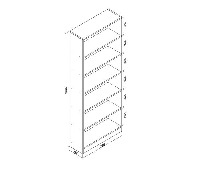 Estantería EMA 79x198cm Blanco