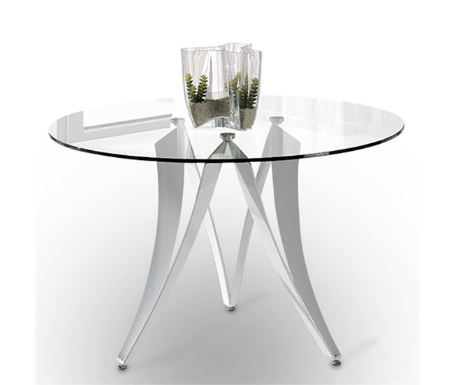 Mesa de Comedor Circular - Modelo TESLA Transparente