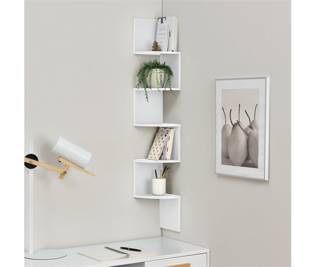 [en.casa] Estantería de pared diseño retro Blanco