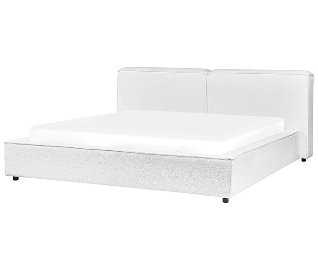 Beliani Cama con somier Bouclé LINARDS 230x242 Blanco