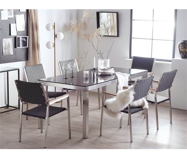 Beliani Conjunto de comedor GROSSETO Gris