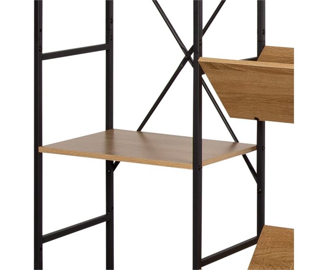 Max Home Estantería madera 11 estantes Negro/ Madera