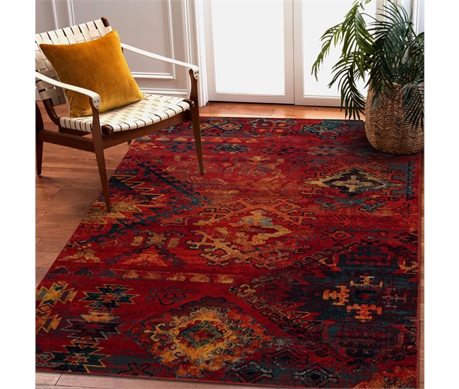 Alfombra de lana POLONIA Bali oriental Étnico 200x300 Rojo