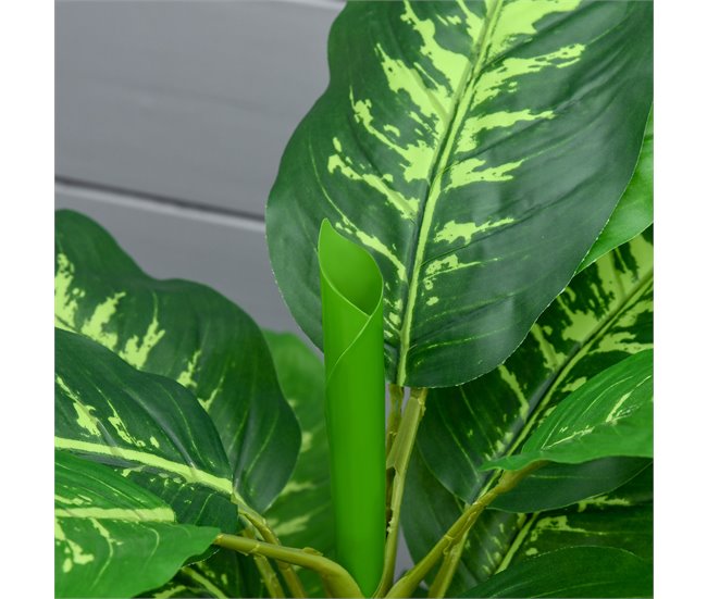 Planta Artificial PEVA, PE, Acero, Cemento HOMCOM Verde