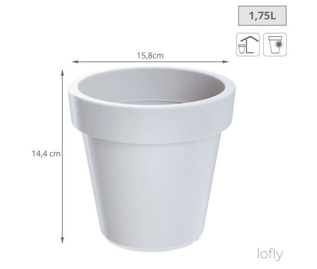 3x Maceta de plastico Lofly Blanco