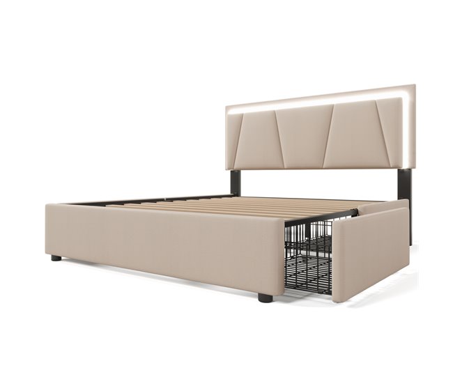 Camas de matrimonio 169x207 Beige