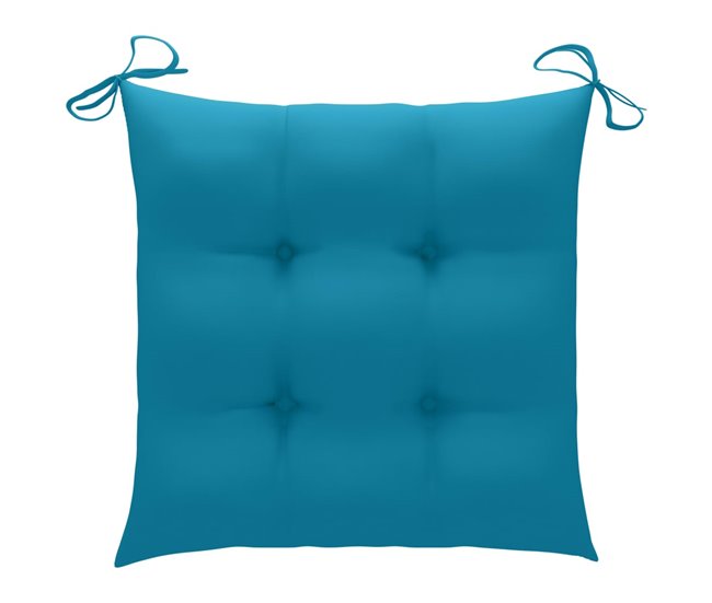 2 Sillas de comedor para jardín de madera con cojines Antracita