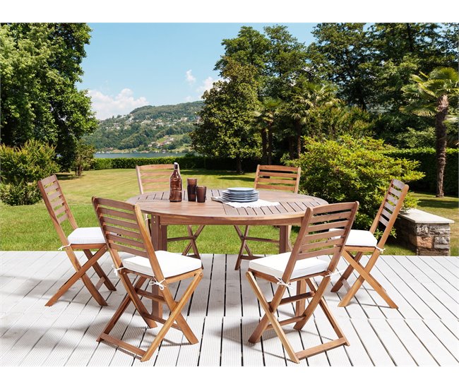 Beliani Cojines de asiento TOLVE Blanco/ Beige