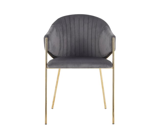 Silla Elegan Terciopelo Gris