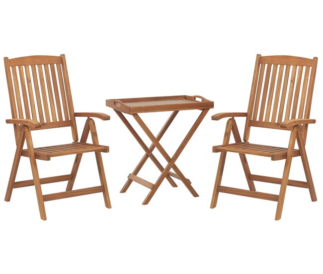 Beliani Conjunto bistro JAVA Marron
