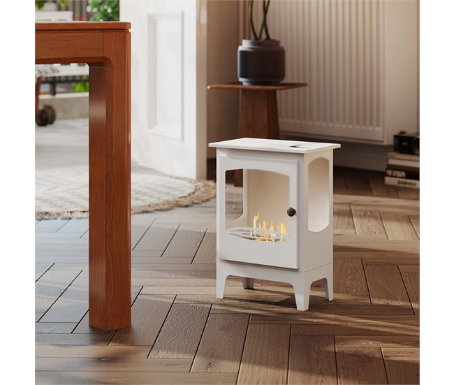 Chimenea de Etanol Acero, Acero inoxidable HOMCOM Blanco