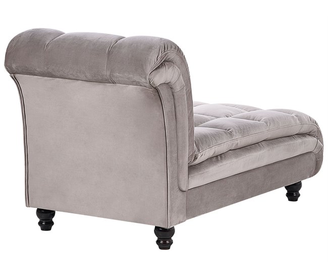 Beliani Chaise longue Poliéster LORMONT Gris Oscuro