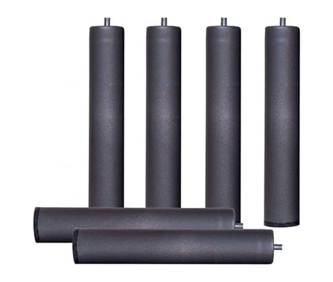 Pack 6 Patas Cilíndricas Metálicas para Base/Somier 35 Gris