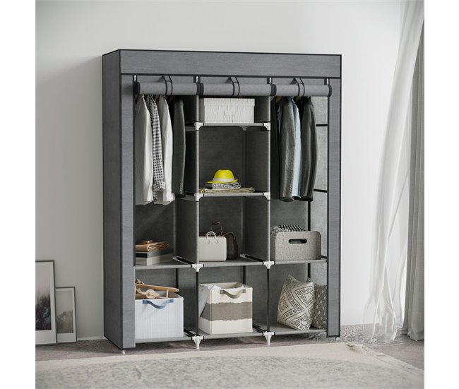 Armario de Tela Tela no Tejido, Acero HOMCOM Gris