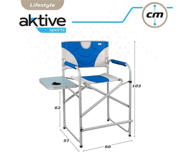 Silla de director plegable altura XL Aktive Azul
