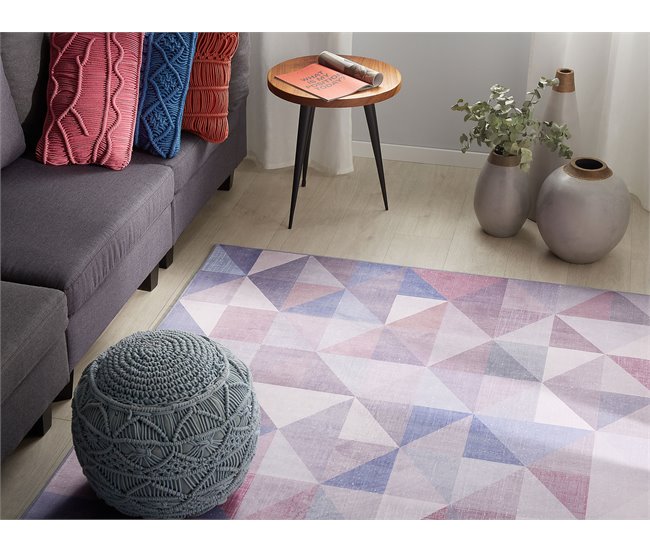 Beliani Alfombra de pelo corto KARTEPE 140x200 Azul