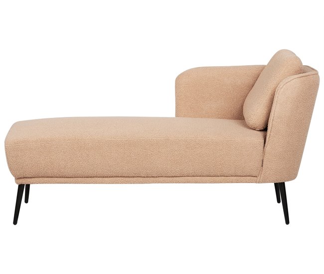 Beliani Chaise longue derecho Bouclé ARTHEZE Beige