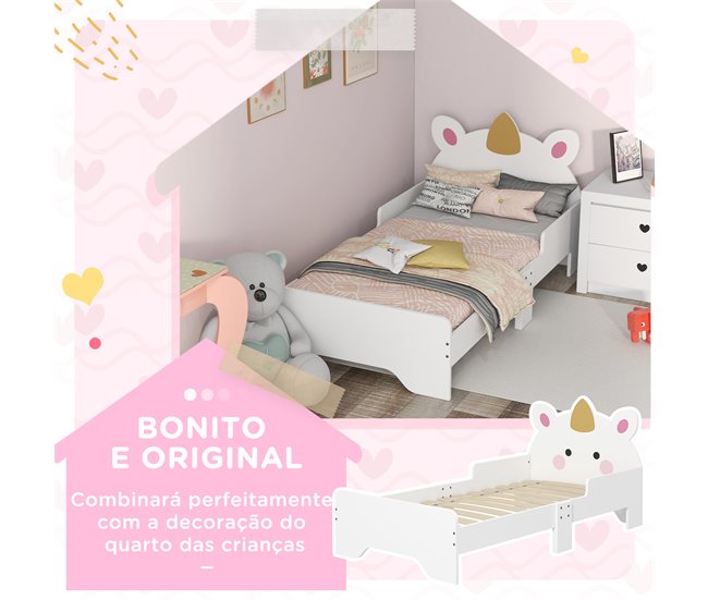 Cama para Niños MDF, Tablero Multicapa ZONEKIZ Blanco