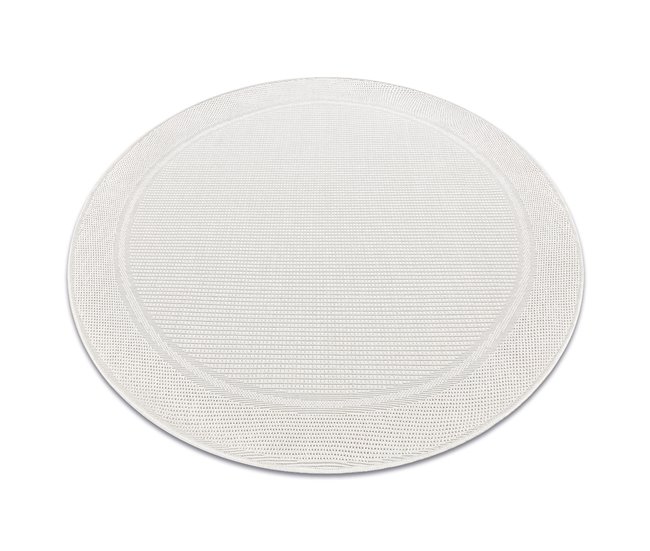 Alfombra MIMO 5979 circulo sisal exterior marco 120x120 Blanco/ Gris