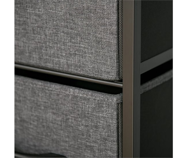 Armario de Salón Tela no Tejida, Metal, MDF HOMCOM 58 Gris