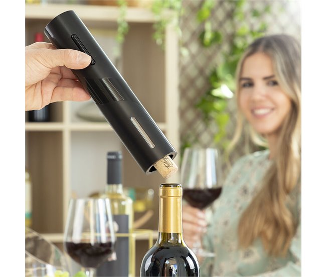 Sacacorchos Eléctrico para Botellas de Vino Negro