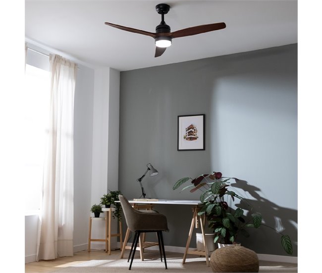 Cecotec Ventilador de techo con luz EnergySilence Aero 5275 Madera Oscura
