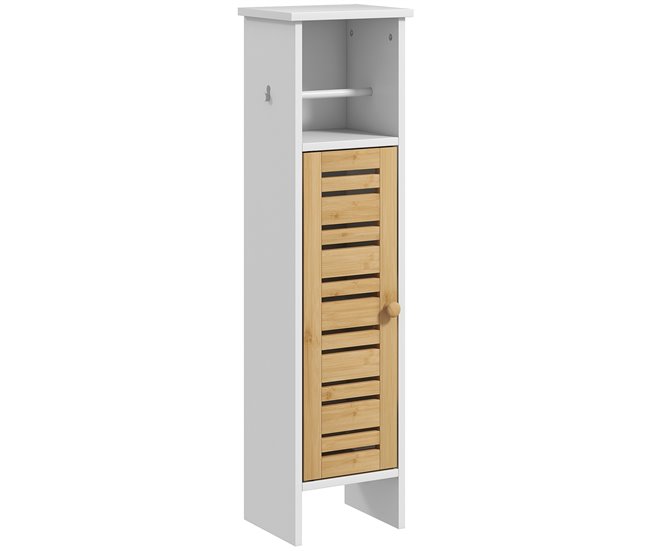 Columna de Baño MDF, Bambú HOMCOM, hogar - baño Blanco