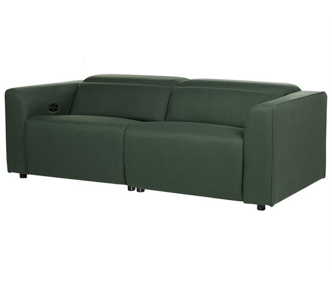 Beliani Sofá de 2 plazas Poliéster ULVEN Verde Oscuro