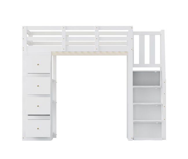 Cama alta para niños 146x253 Blanco