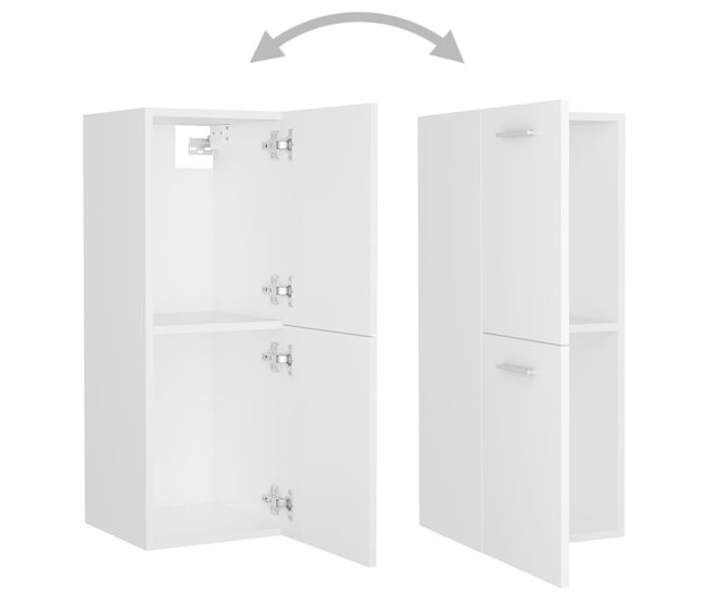 Armario de baño madera contrachapada 30 Blanco