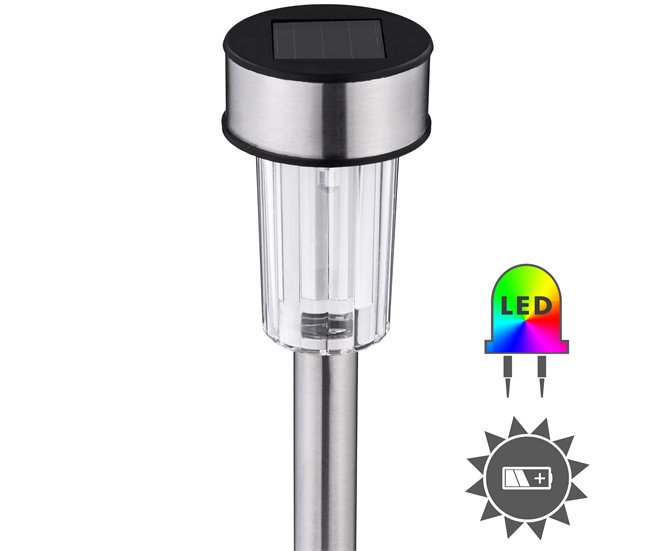 24 lámparas solares LED Plateado