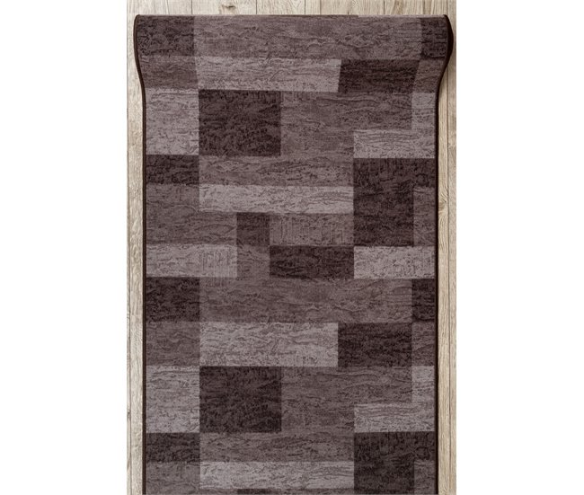 Alfombra de pasillo con refuerzo de goma  ICONA 120x610 Marron