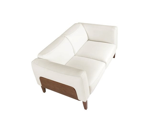 ANGEL CERDA Sofá 2 plazas tapizado en piel Nogal