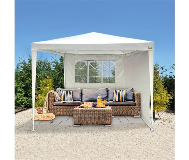 Cenador jardín c/ventana y 2 paredes 270x270 cm beige Aktive Beige