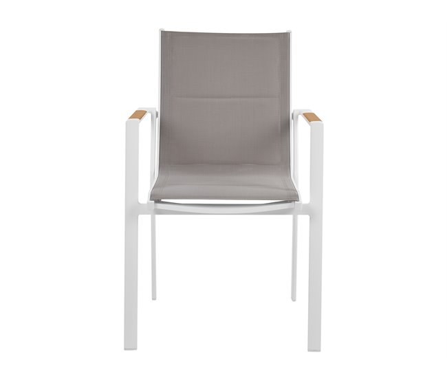 Beliani Conjunto de comedor VALCANETTO/BUSSETO Blanco/ Gris