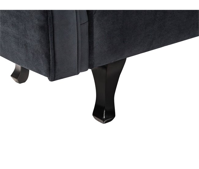 Beliani Chaise longue izquierdo Terciopelo LATTES Negro