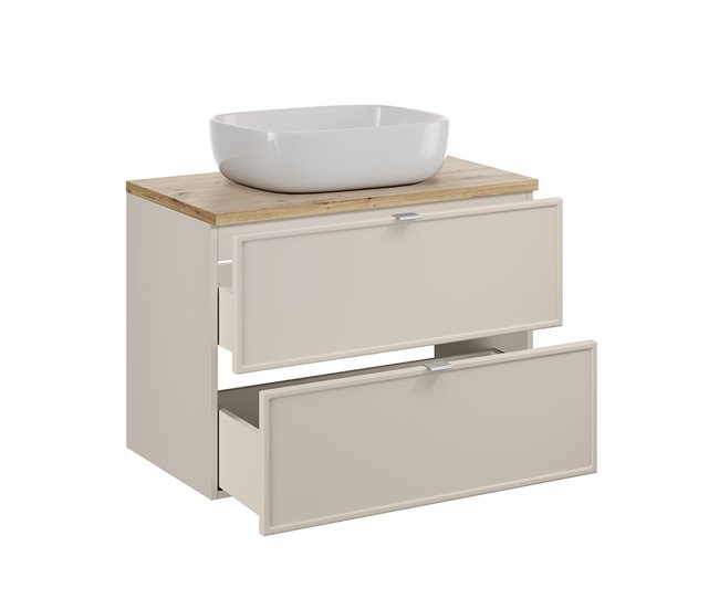 Conjunto de muebles con lavabo y columna Alba 80 Beige