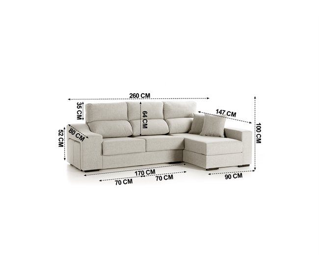 Chaise longue LUCIA IV Gris Claro