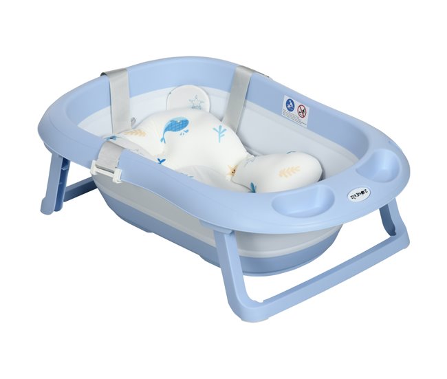 Bañera para Bebé PP, TPE, Espuma, Poliéster ZONEKIZ Azul