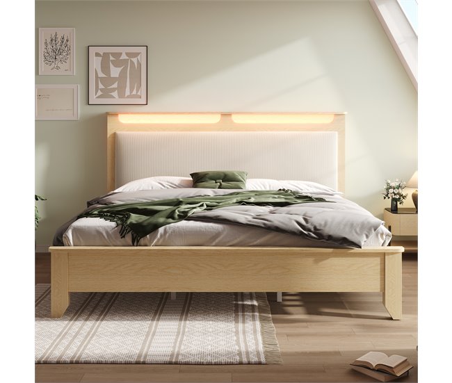 Camas de matrimonio 145x215 Beige