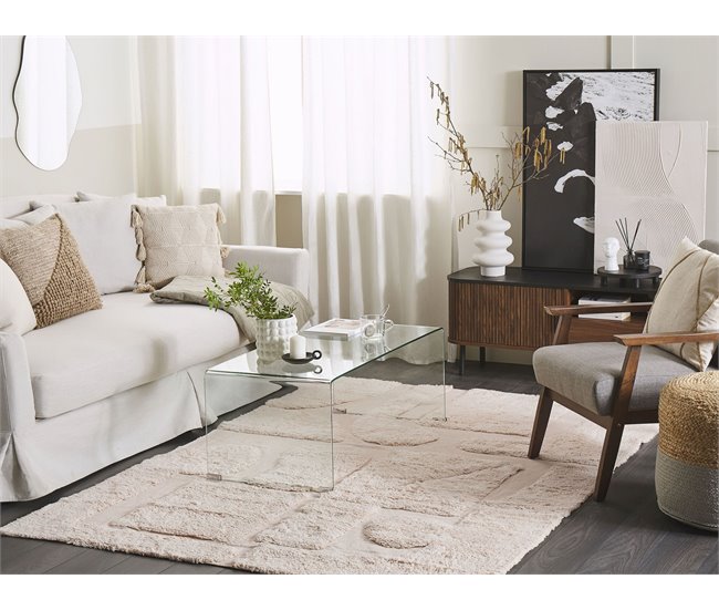 Beliani Alfombra de pelo corto DIYADIN 140x200 Beige