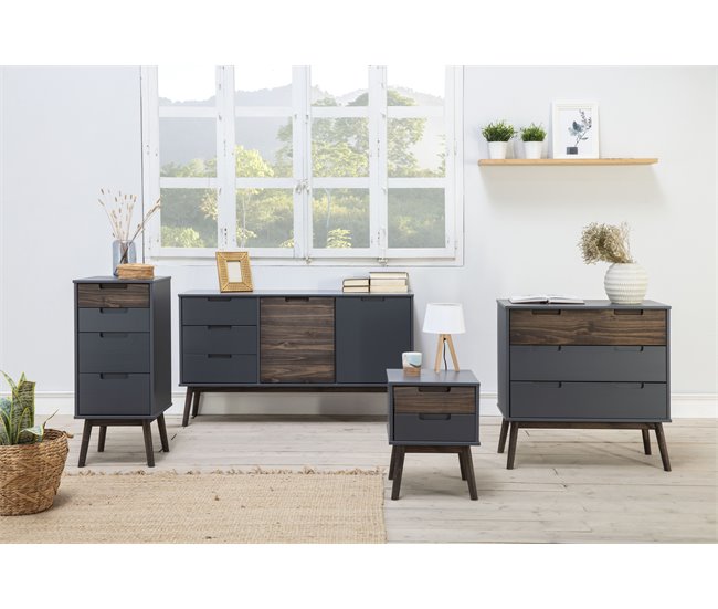 Sifonier 4 cajones NUSSA madera gris Gris