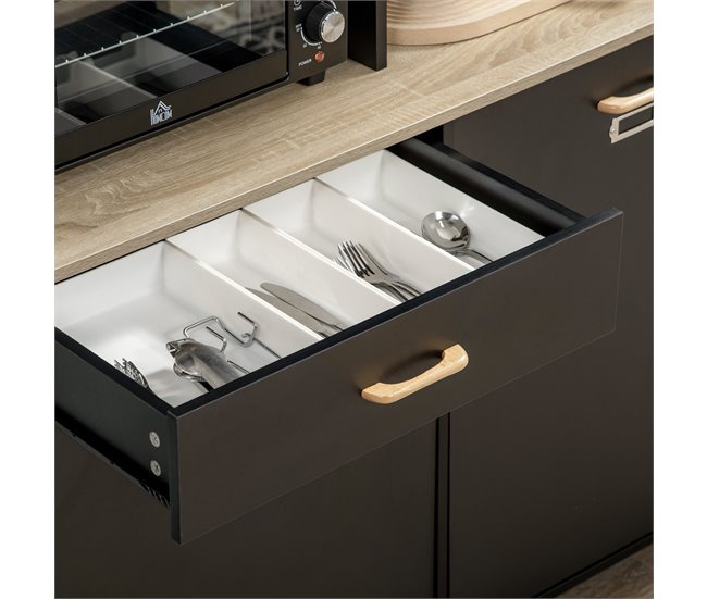 Alacena de Cocina Melamina de Madera, MDF HOMCOM, hogar - cocina 119 Negro