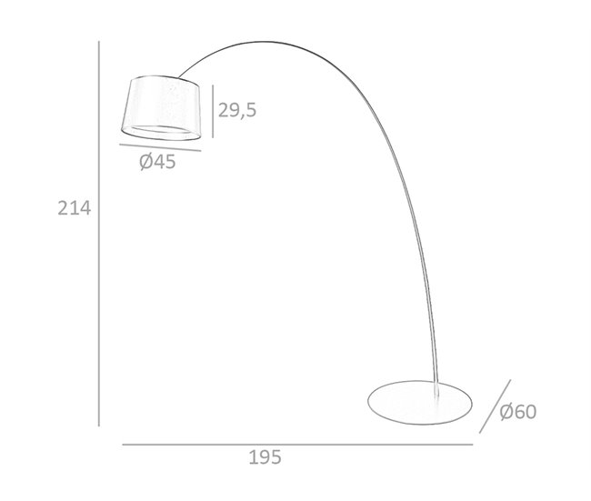 ANGEL CERDA Lámpara de pie regulable en acero negro Negro