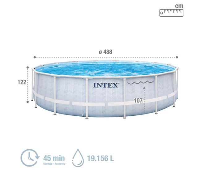 Piscina desmontable circular Chevron Prism Frame INTEX Gris