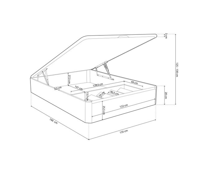 Canapé Luxury Plus 3D 135x190 Blanco
