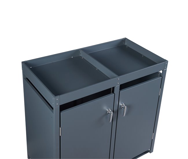 Cobertizo Valkeakoski para 2 cubos de basura de 120L acero Gris