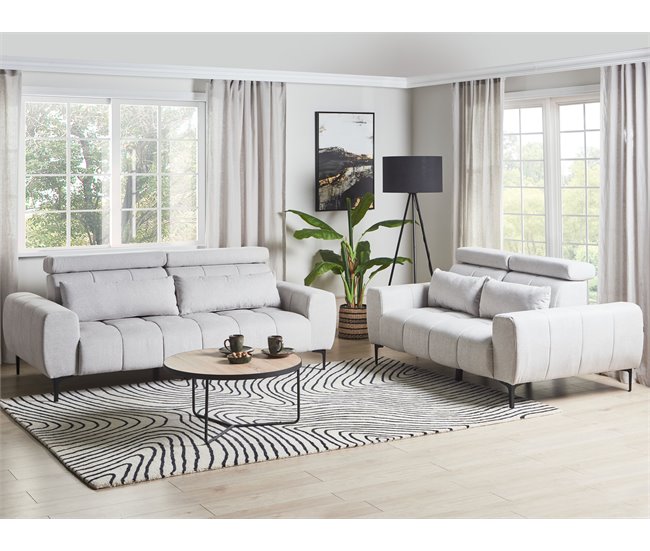 Beliani Sofá de 2 plazas Poliéster VEGAMO Beige